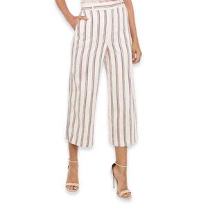 Express Women's Size 6R Ivory With Stripes High Rise Cropped Culottes